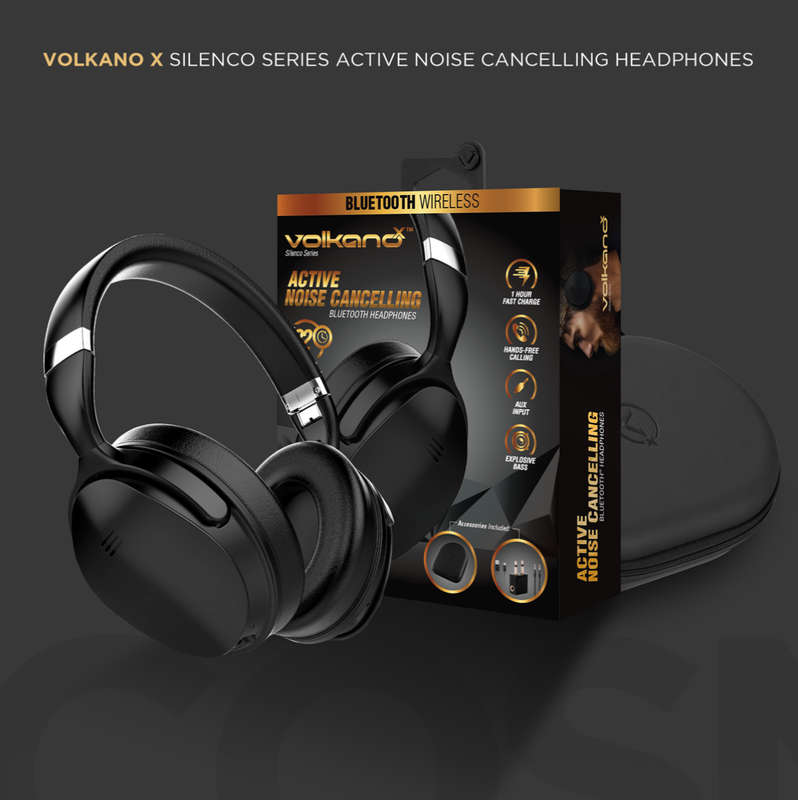 VolkanoX Silenco Series Noise Cancelling Bluetooth Headphones - Black