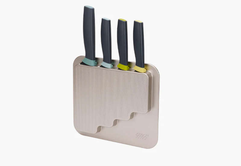 Joseph Joseph DoorStore Knives Elevate Set with Knife Block 3M Adhesive Wall and Cabinet Door Mount