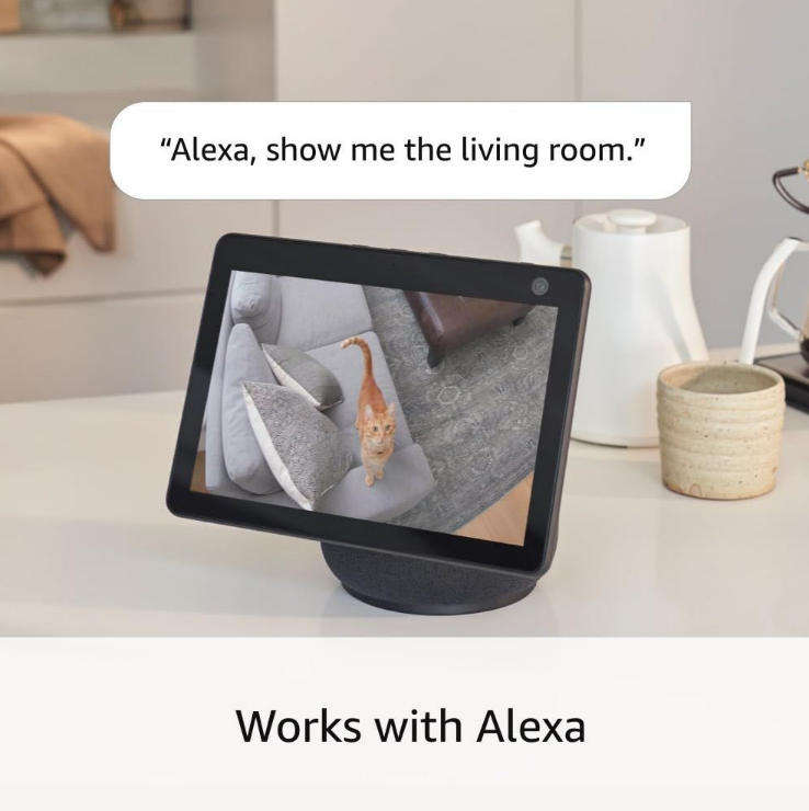 Ring Pan-Tilt Indoor Cam | 1080p HD Video | 360 Pan Coverage | Black
