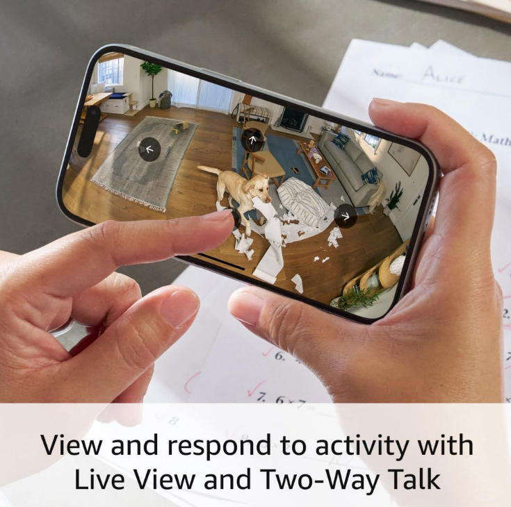Ring Pan-Tilt Indoor Cam | 1080p HD Video | 360 Pan Coverage | Black