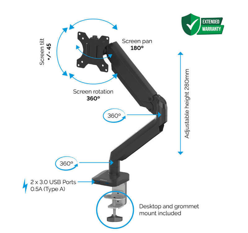 Fellowes Platinum X Triple Monitor Arm