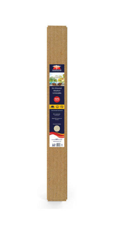 Kalahari Shade 3m Round Market Umbrella - Natural