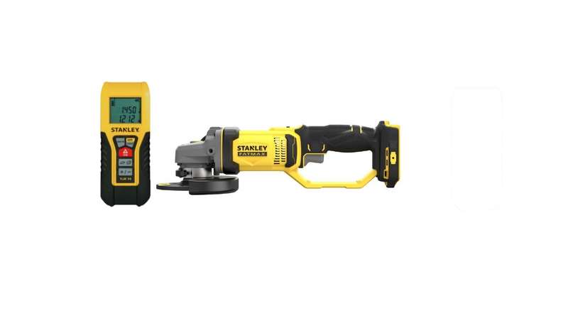 Stanley 18v Fatmax V20 Cordless Angle Grinder and TLM99 Laser Measurer