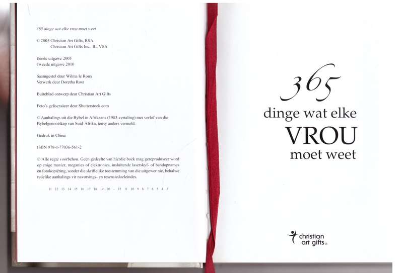 365 Dinge Wat Elke Vrou Moet Weet  Wilma Le Roux [Samesteller]
