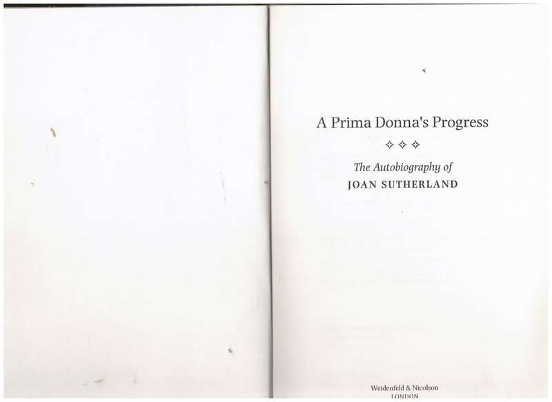 A Prima Donna`s Progress: The Autobiography of Joan Sutherland