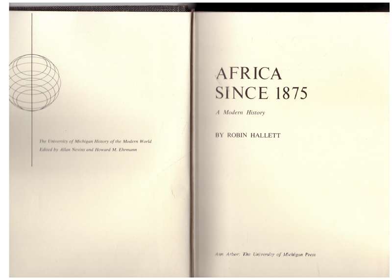 Africa since 1875: A modern history  --  Robin Hallett