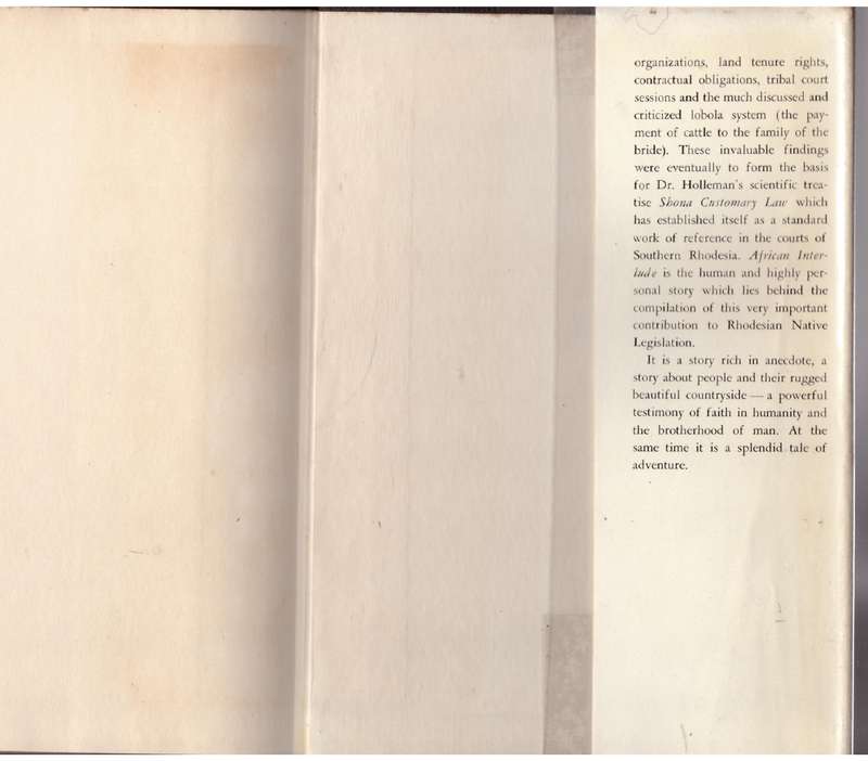 African Interlude  --  J. F. Holleman