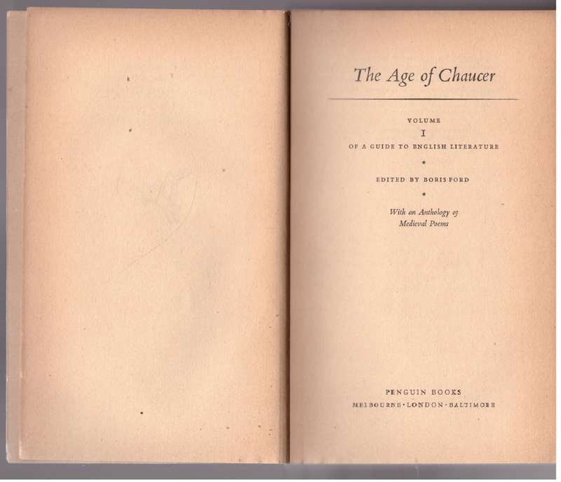 A Guide to English Literature #1: The Age of Chaucer  --  Boris Ford [Editor]