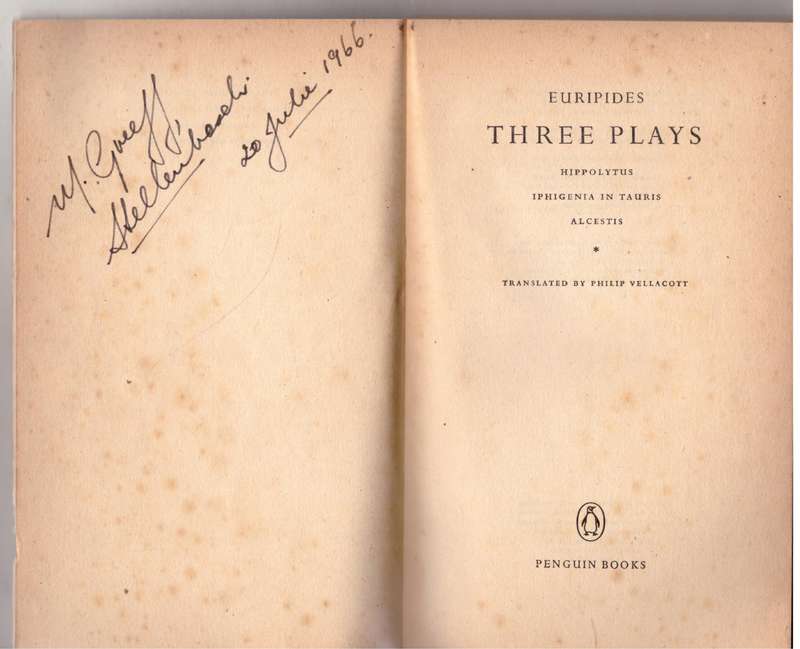 Alcestis and Other Plays  --  Euripides