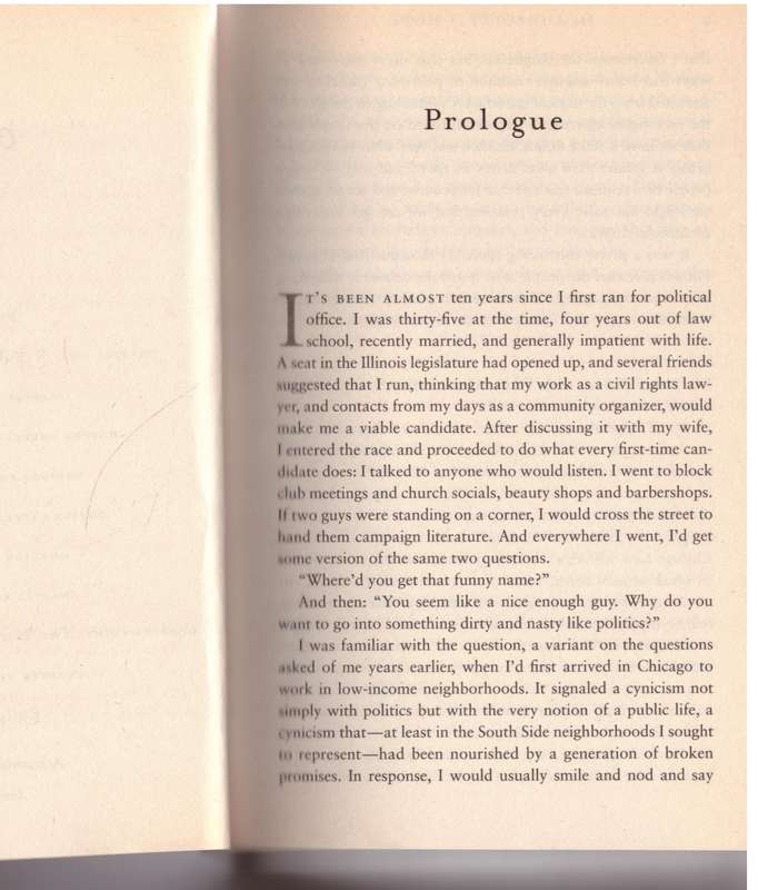 The Audacity of Hope --  Barack Obama