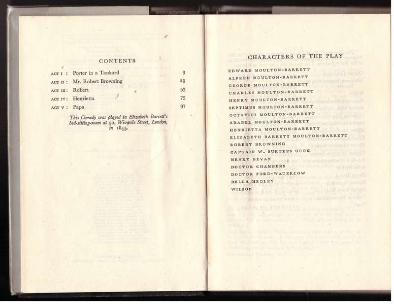 The Barretts of Wimpole Street: A Comedy in Five Acts  --  Rudolf Besier