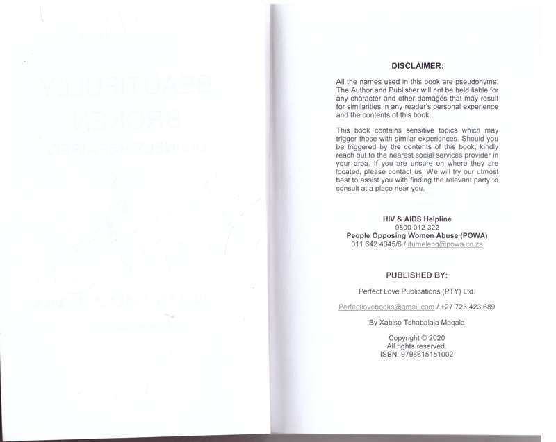 Beautifully Broken: Divinely Repaired Paperback   Xabiso Tshabalala Maqala