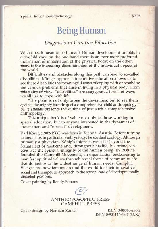 Being Human: Diagnosis in Curative Education - Karl König