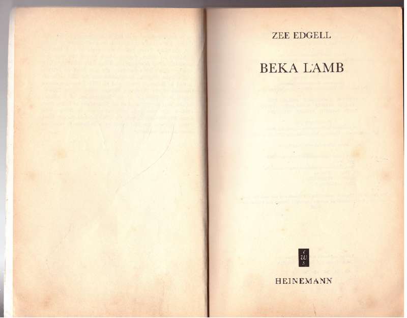 Beka Lamb  --  Zee Edgell