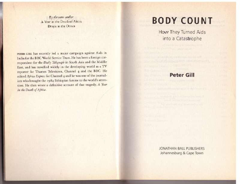 Body count: how they turned AIDS into a catastrophe - Peter Gill