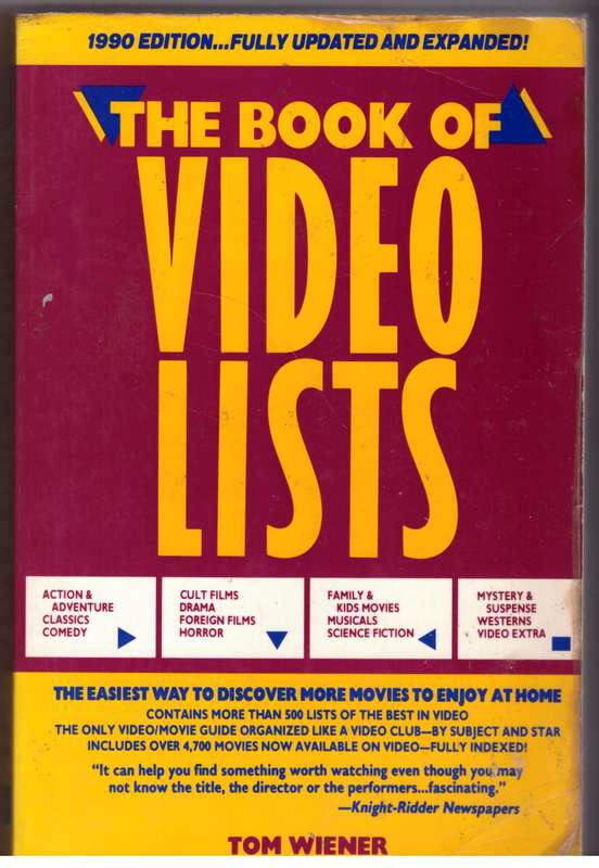 Book of Video Lists - Tom Wiener