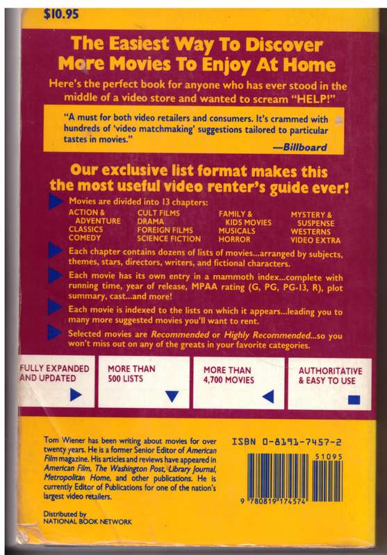 Book of Video Lists - Tom Wiener