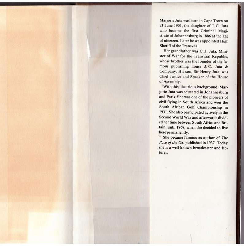 Boundless Privilege: An Autobiography  --  Marjorie Juta