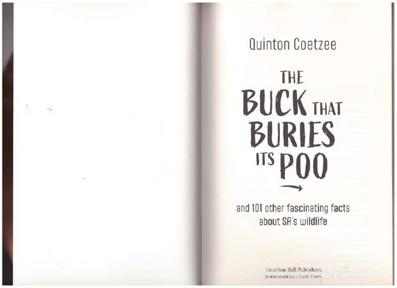 The Buck That Buries Its Poo - Quinton Coetzee