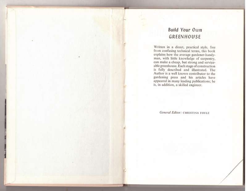 Build Your Own Greenhouse -- Harry Ibbotson