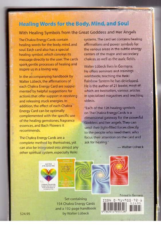 Chakra Energy Cards, The Book and Card Set