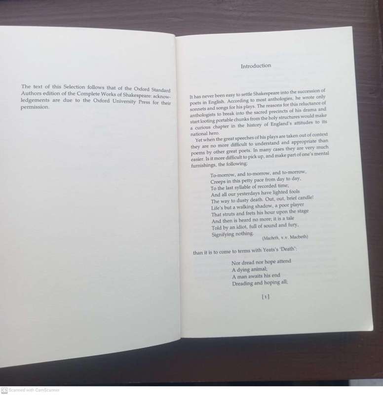 A Choice of Shakespeare's Verse -- Ted Hughes [Compiler]