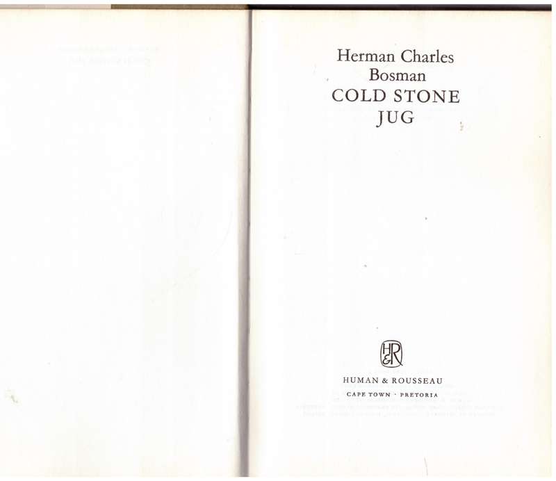 Cold Stone Jug -- Herman Charles Bosman