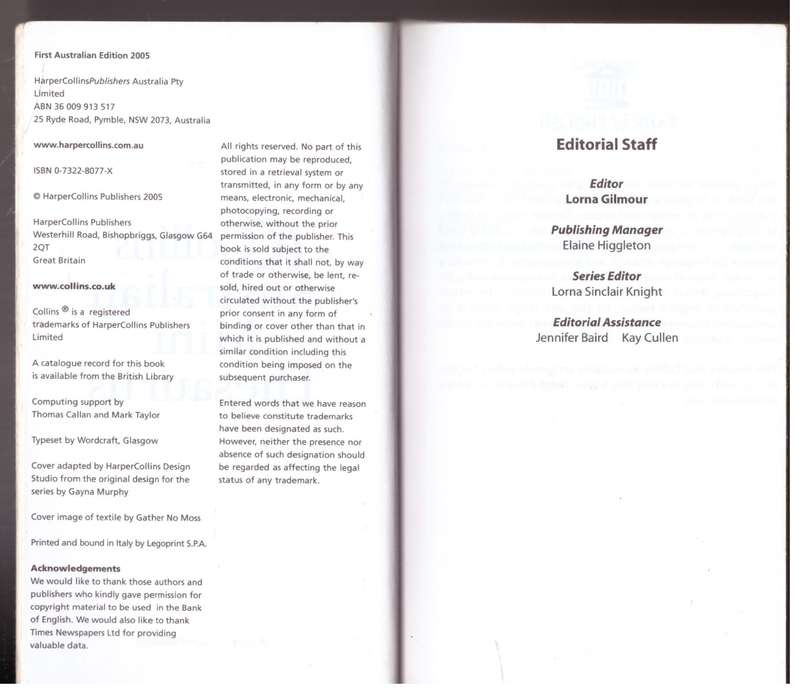 Collins Australian Mini Thesaurus