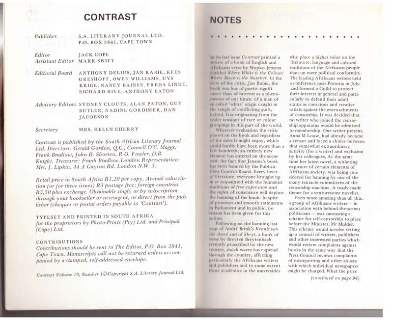 Contrast 37 - Volume 10, Number 1, September 1975