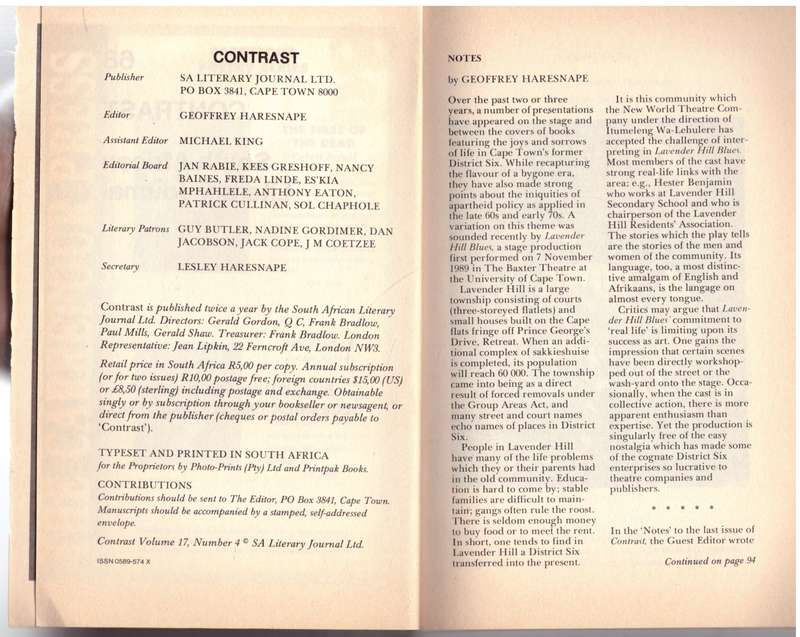 Contrast 68 - Volume 17, No 4, December 1989