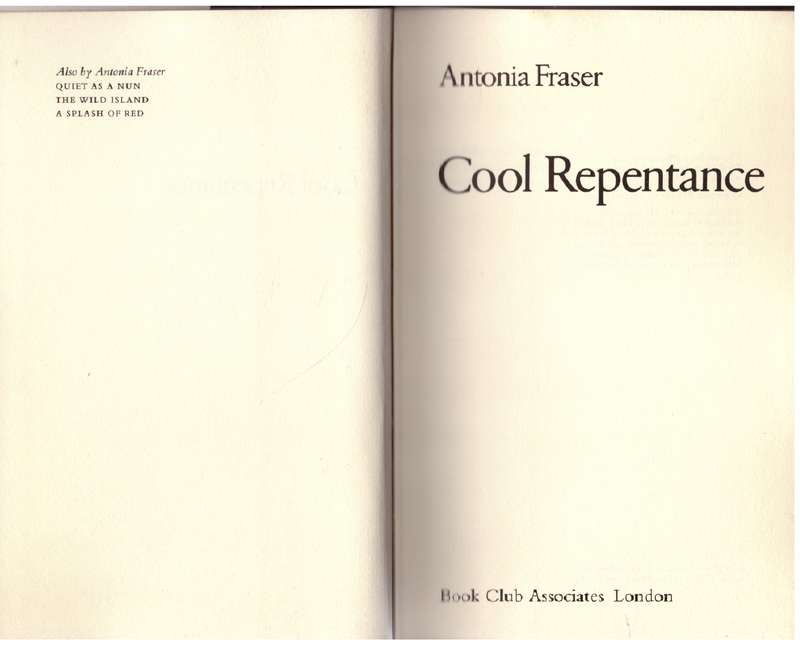 Cool Repentance: A Jemima Shore Mystery -- Antonia Fraser