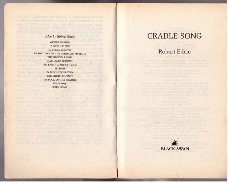 Cradle Song -- Robert Edric