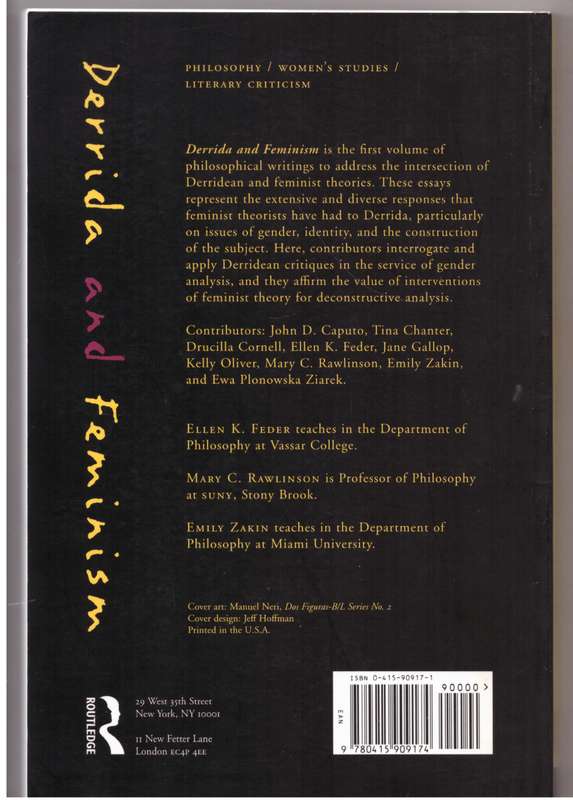 Derrida and Feminism: Recasting the Question of Woman - Ellen Feder, Mary C. Rawlinson, Emily Zaki