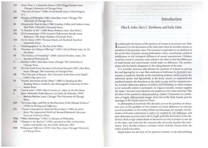 Derrida and Feminism: Recasting the Question of Woman - Ellen Feder, Mary C. Rawlinson, Emily Zaki