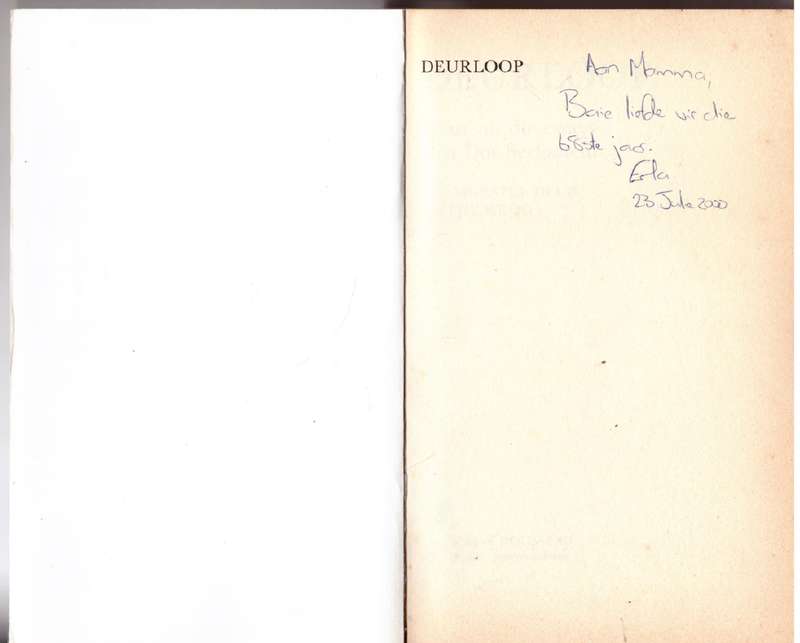 Deurloop: keur uit die essays van Dot Serfontein -- Antjie Krog [Samesteller]