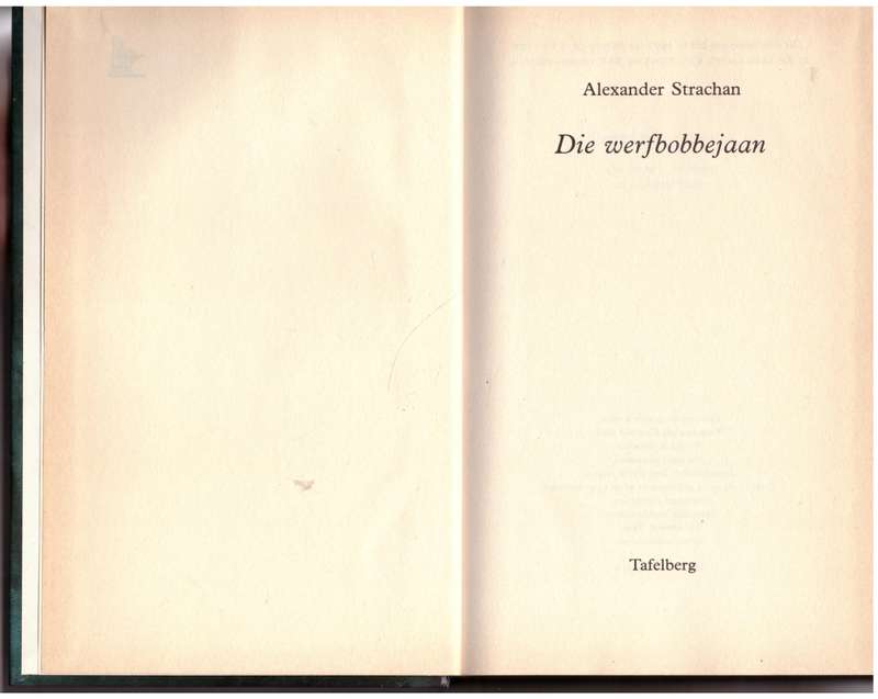 Die Werfbobbejaan - Alexander Strachan