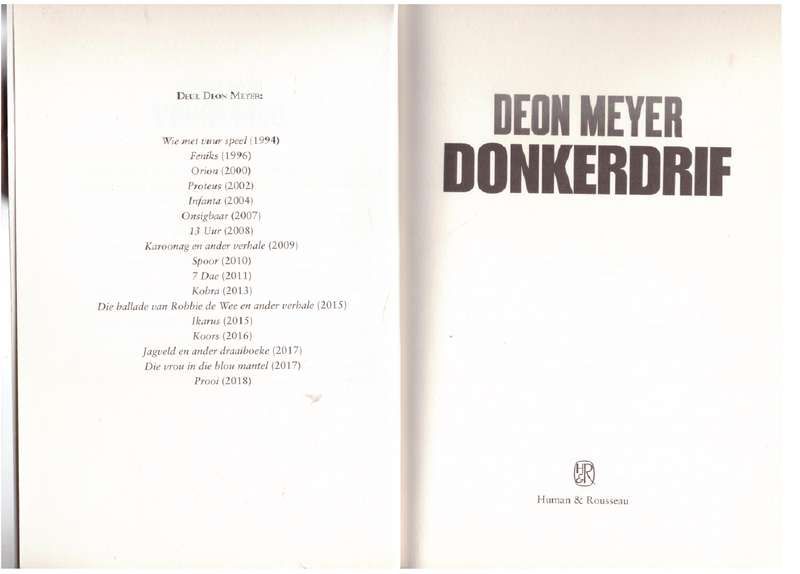Donkerdrif - Deon Meyer