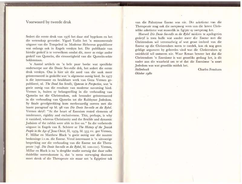 Die Dooie See-rolle en die Bybel -- Charles Fensham