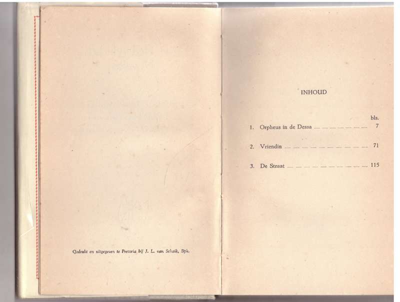 Drie Nederlandsche Novellen: Orpheus in de dessa, Vriendin, De Straat