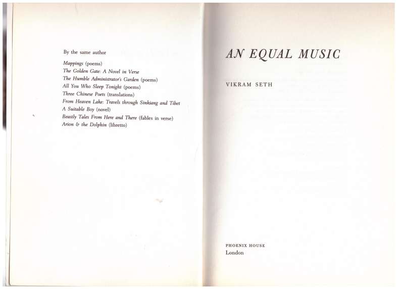 An Equal Music - Vikram Seth