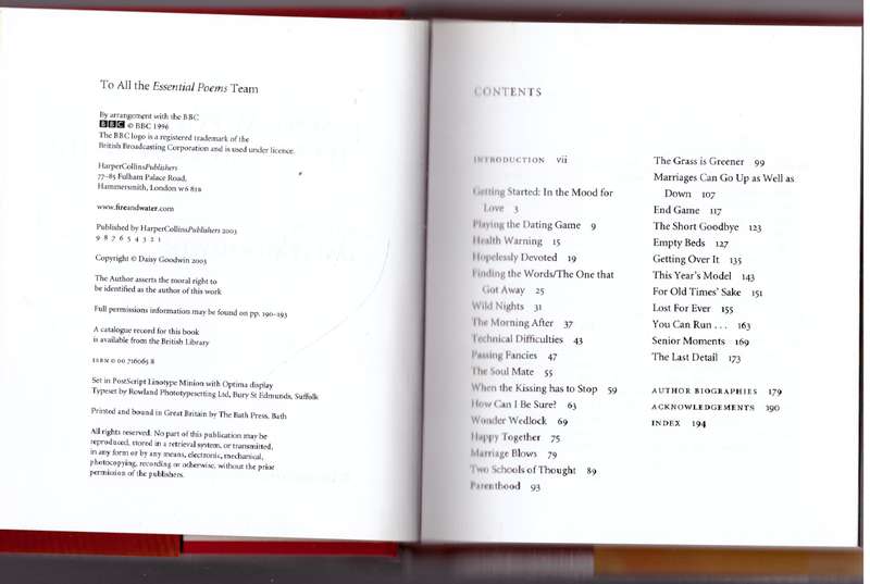 Essential Poems (To Fall in Love With)  --  Daisy Goodwin [Editor]