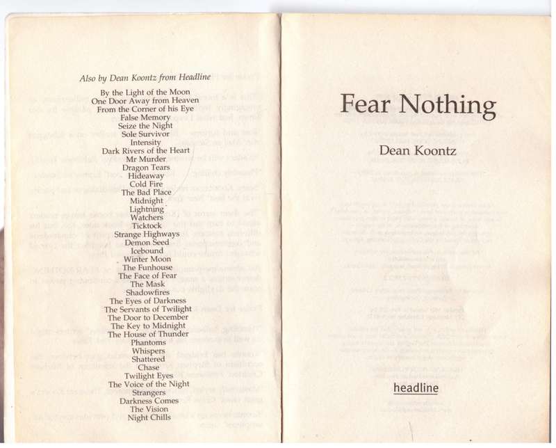 Fear Nothing  --  Dean Koontz