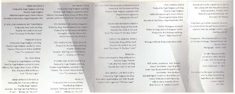 Sting  Fields Of Gold: The Best Of Sting 1984 - 1994 (CD)