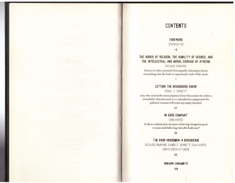 The Four Horsemen - Christopher Hitchens, Richard Dawkins, Sam Harris, Daniel C. Dennett