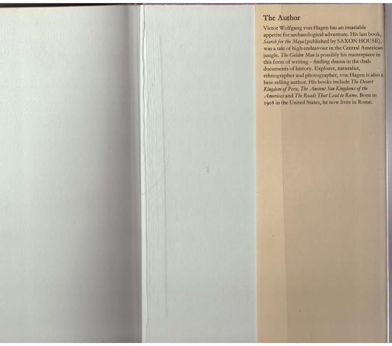 The Golden man: A quest for El Dorado  -- Victor W. von Hagen