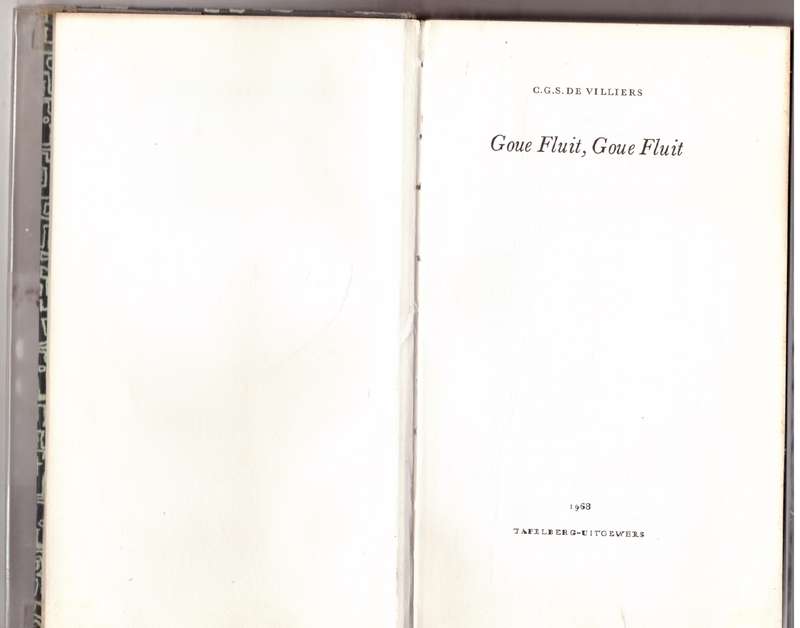 Goue fluit, goue fluit -- C. G. S. De Villiers