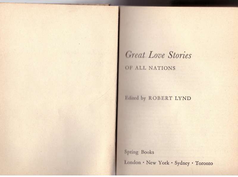 Great Love Stories of All Nations -- Robert Lynd (Editor)