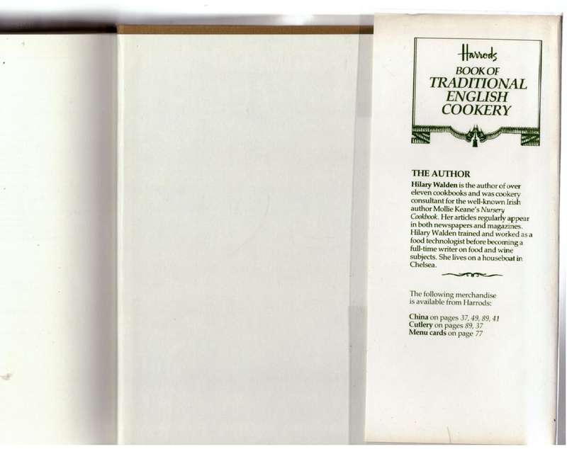 Harrods Book of Traditional English Cookery -- Hilary Walden