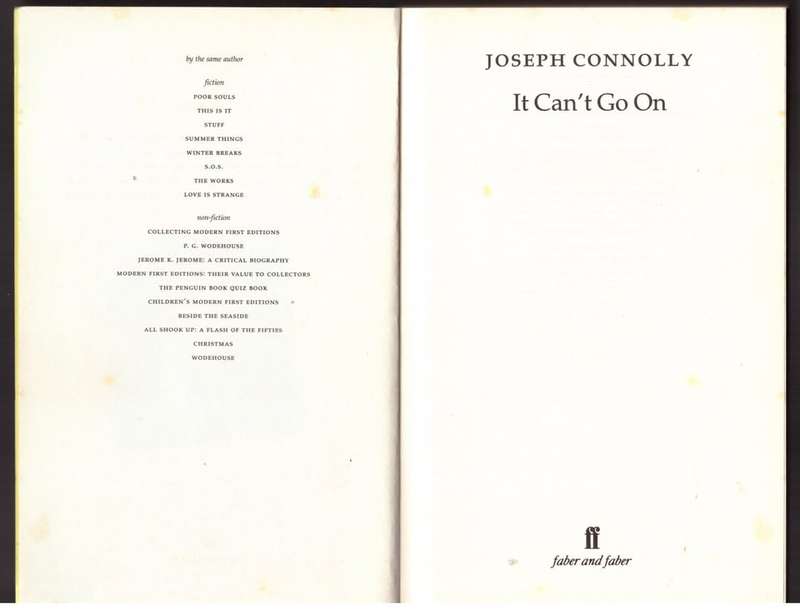 It Can`t Go on -- Joseph Connolly