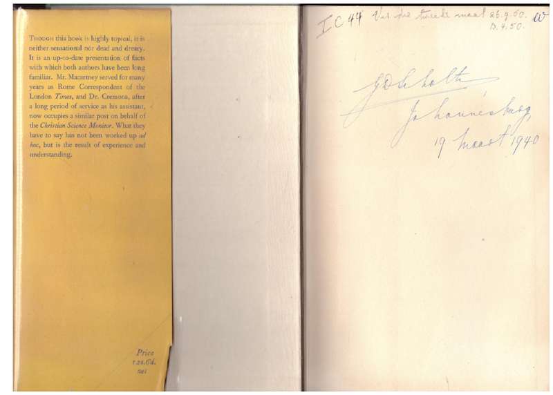 Italy's Foreign and Colonial Policy, 1914-1937 -- Maxwell H. H. Macartney, Paul Cremona